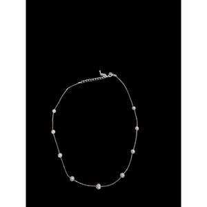 Premier Designs pearl and diamond silver necklace